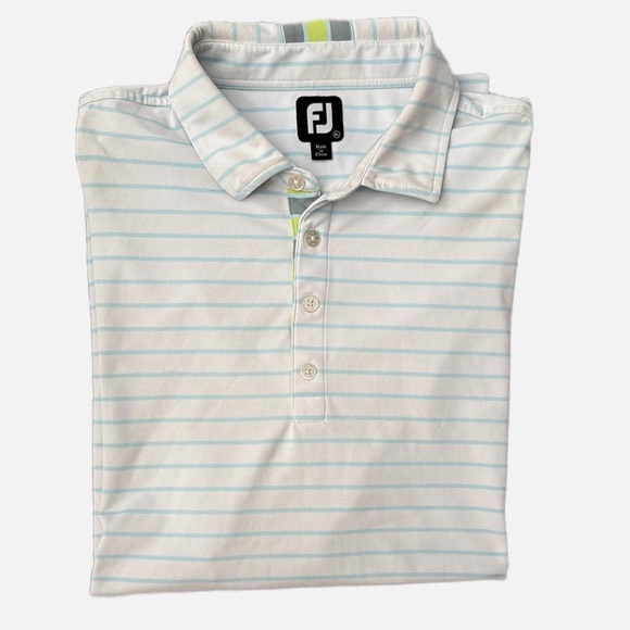 FootJoy Classic Stripe White Men’s Size XL Golf Polo Shirt - Picture 1 of 11